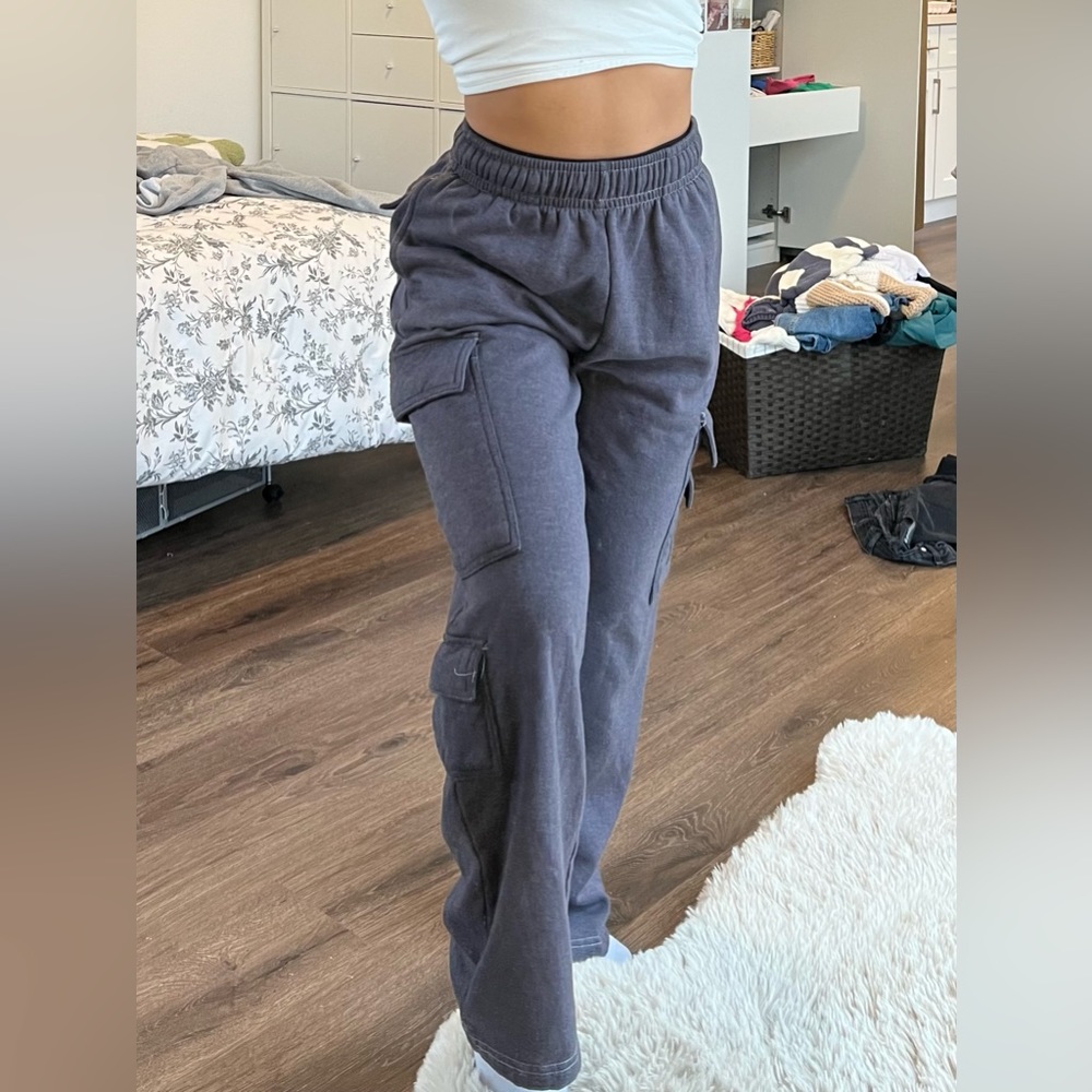 Grey garage cargo sweats